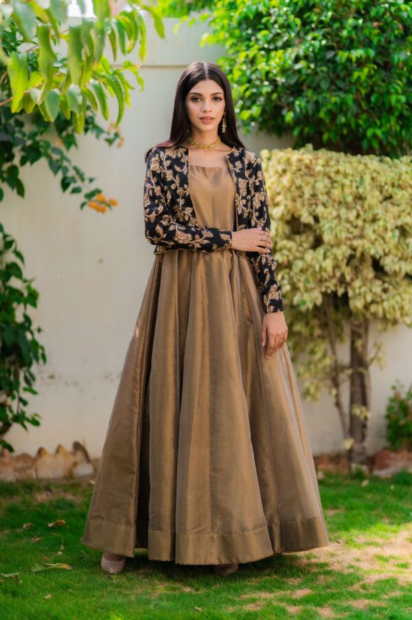 BRONZE LAMA KOTI DRESS