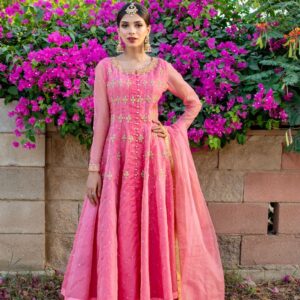 PINK HANDWORK DRESS