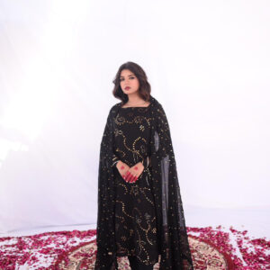 EID MEETHI '24 ( BLACK KAMDANI DRESS ) - Image 2