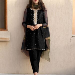 BLACK SHEESHA WORK DRESS