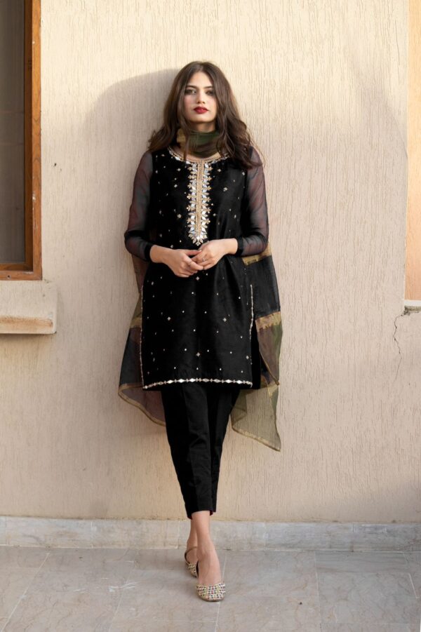 BLACK SHEESHA WORK DRESS