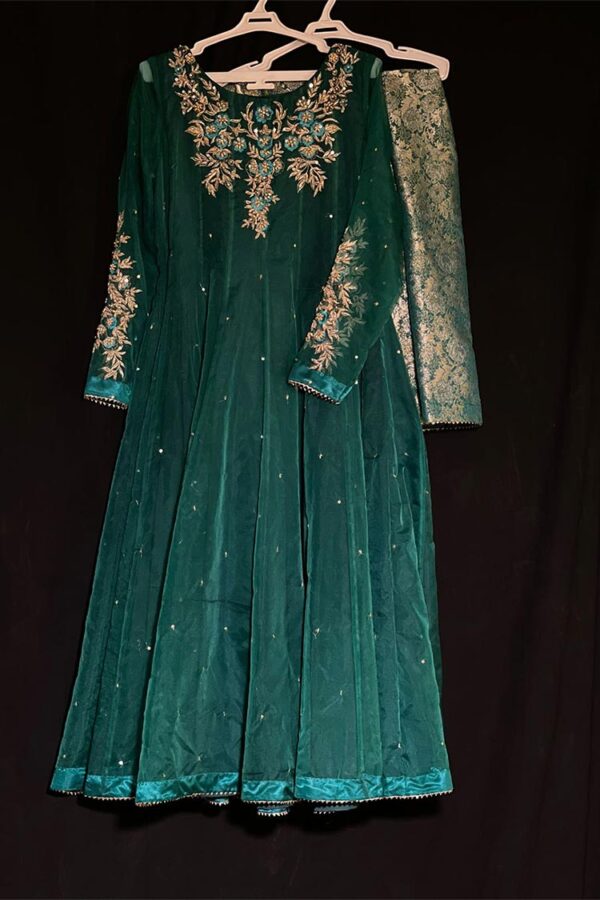 DARK GREEN ORGANZA DRESS