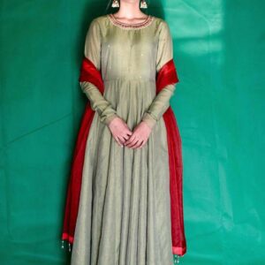 PARROT GREEN ANARKALI PISHWAS