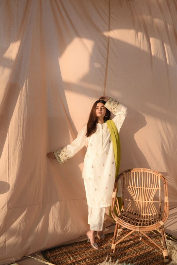 WHITE EMB DRESS