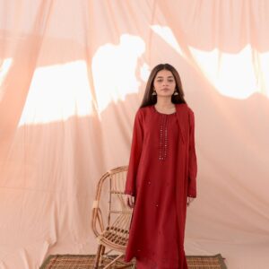 MAROON SHEESHA DRESS