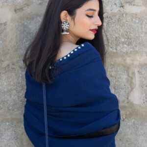 NAVY BLUE SHEESHA SAREE - Image 5