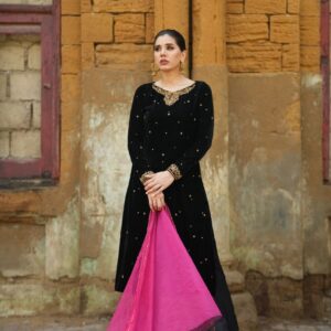 BLACK VELVET WITH P/B DUPATTA - Image 2