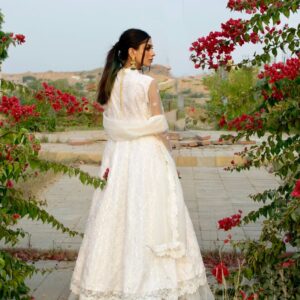 WHITE FRILL LEHANGA DRESS - Image 3