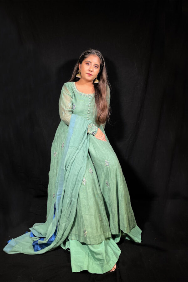 SEA GREEN SHARARA DRESS