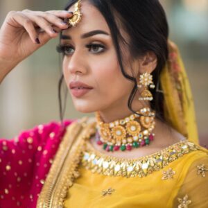 YELLOW LEHANGE CHOLI ( Mendhi dress) - Image 2