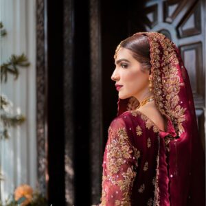 BURGUNDY BRIDAL DRESS - Image 6