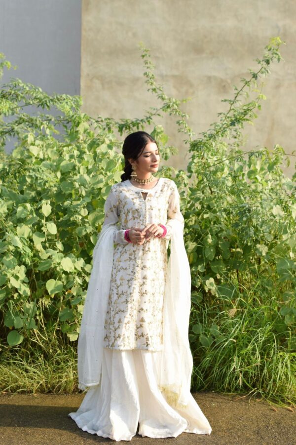 WHITE SEQUENCED DRESS