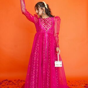 EID COLLECTION'23 ( HOT PINK COAT DRESS )