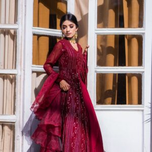MAROON CHIKEN KARI DRESS - Image 5