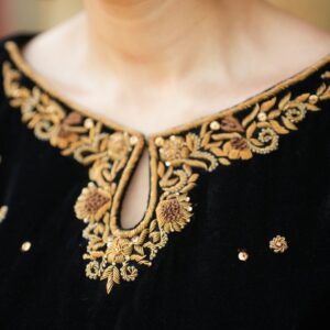 BLACK VELVET WITH P/B DUPATTA - Image 3