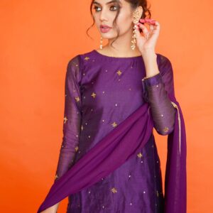 EID COLLECTIOM'23 ( PURPLE SHALWAR KAMEEZ ) - Image 6