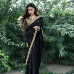 BLACK FESTIVE WEAR SAREE