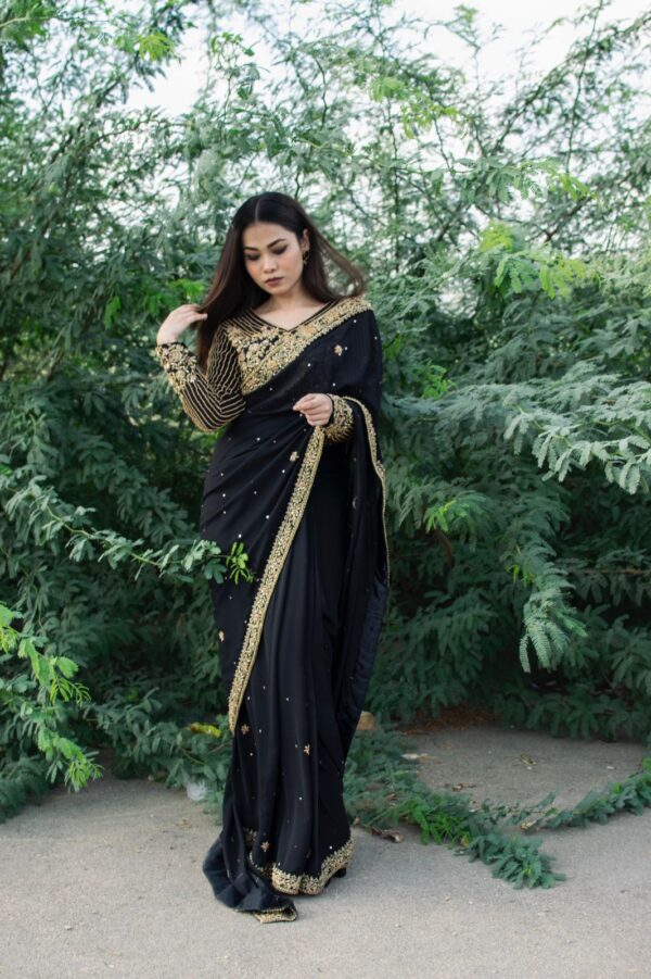 BLACK FESTIVE WEAR SAREE