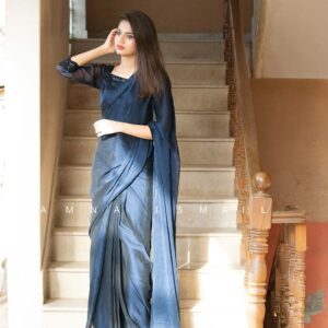 DARK BLUE PLAIN SAREE