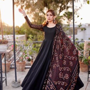 KHAZAIN ( BLACK KAMDANI DUPATTA DRESS)