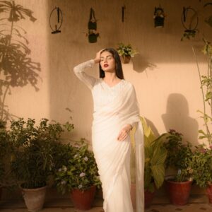 SAFAID CHIKENKARI SAREE