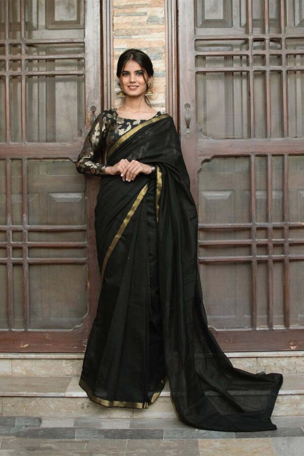BLACK JAMAWAAR SAREE