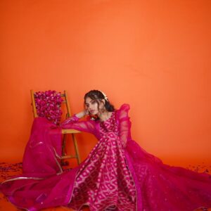 EID COLLECTION'23 ( HOT PINK COAT DRESS ) - Image 6