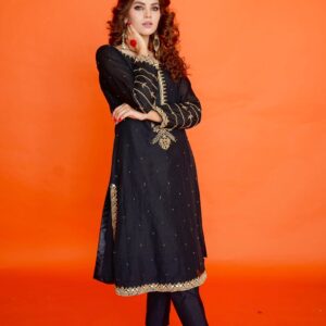 EID COLLECTION' 23 ( BLACK LOOM NET DRESS ) - Image 4
