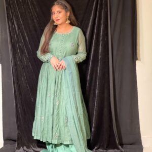 SEA GREEN SHARARA DRESS - Image 4