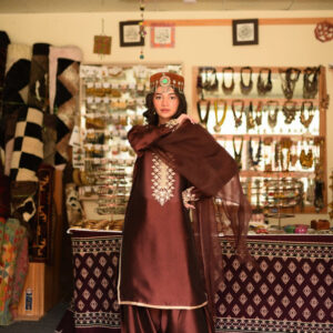 BROWN FARSHI DRESS