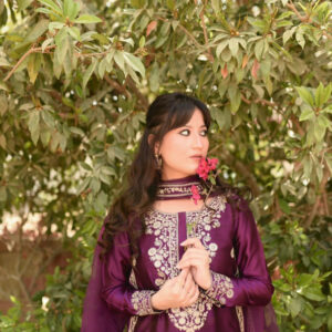 VOILET SHEESHA SILK DRESS - Image 7