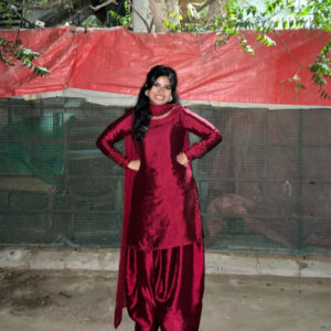 RAW SILK COLLECTION ‘25 BLOOD RED FARSHI DRESS - Image 7