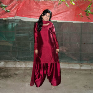 RAW SILK COLLECTION ‘25 BLOOD RED FARSHI DRESS - Image 8