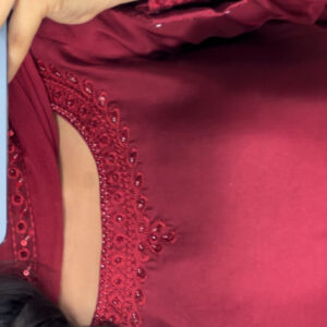 RAW SILK COLLECTION ‘25 BLOOD RED FARSHI DRESS - Image 2