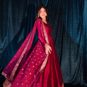 RAW SILK COLLECTION ‘25 HOT PINK DRESS - Image 3