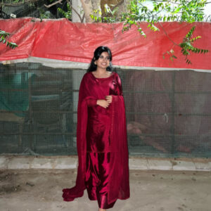RAW SILK COLLECTION ‘25 BLOOD RED FARSHI DRESS - Image 5
