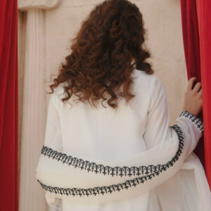 EID COLLECTION’25  WHITE FARSHI SHALWAR - Image 2