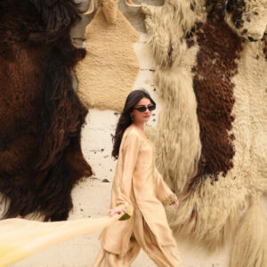 FAWN 2 TONE DUPATTA DRESS - Image 5
