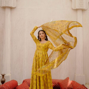 EID COLLECTION'25 ( FLORAL YELLOW DRESS ) - Image 6