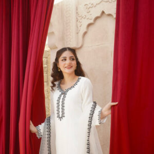 EID COLLECTION’25  WHITE FARSHI SHALWAR - Image 7