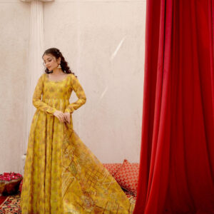 EID COLLECTION'25 ( FLORAL YELLOW DRESS ) - Image 2