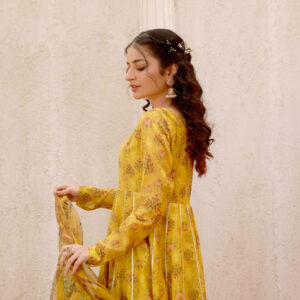 EID COLLECTION'25 ( FLORAL YELLOW DRESS ) - Image 7