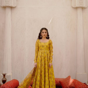 EID COLLECTION'25 ( FLORAL YELLOW DRESS )