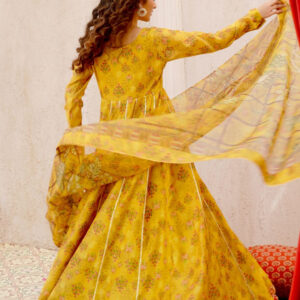 EID COLLECTION'25 ( FLORAL YELLOW DRESS ) - Image 8