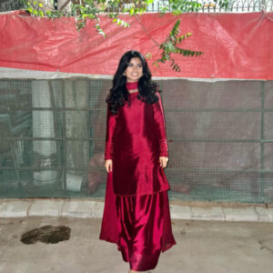 RAW SILK COLLECTION ‘25 BLOOD RED FARSHI DRESS